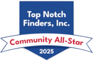 Top Notch Finders, Inc. Community All-Star badge 2025 award emblem