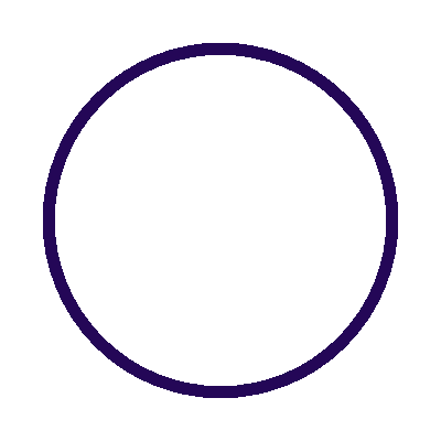 White compass icon inside a dark purple circle on black background